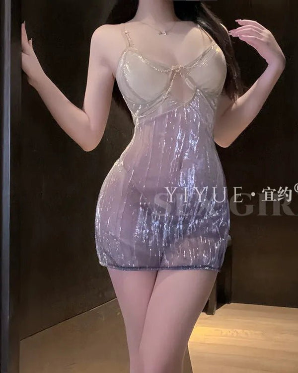 Expensive Glow Shimmer Mini Dress Lingerie - Sinderella