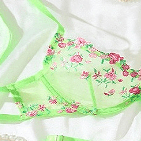 Glow Up, Lace Down Sheer Lace Bra & Thong Lingerie - Sinderella