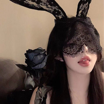 Gothcore Reverie Lace Bunny Mask - Sinderella