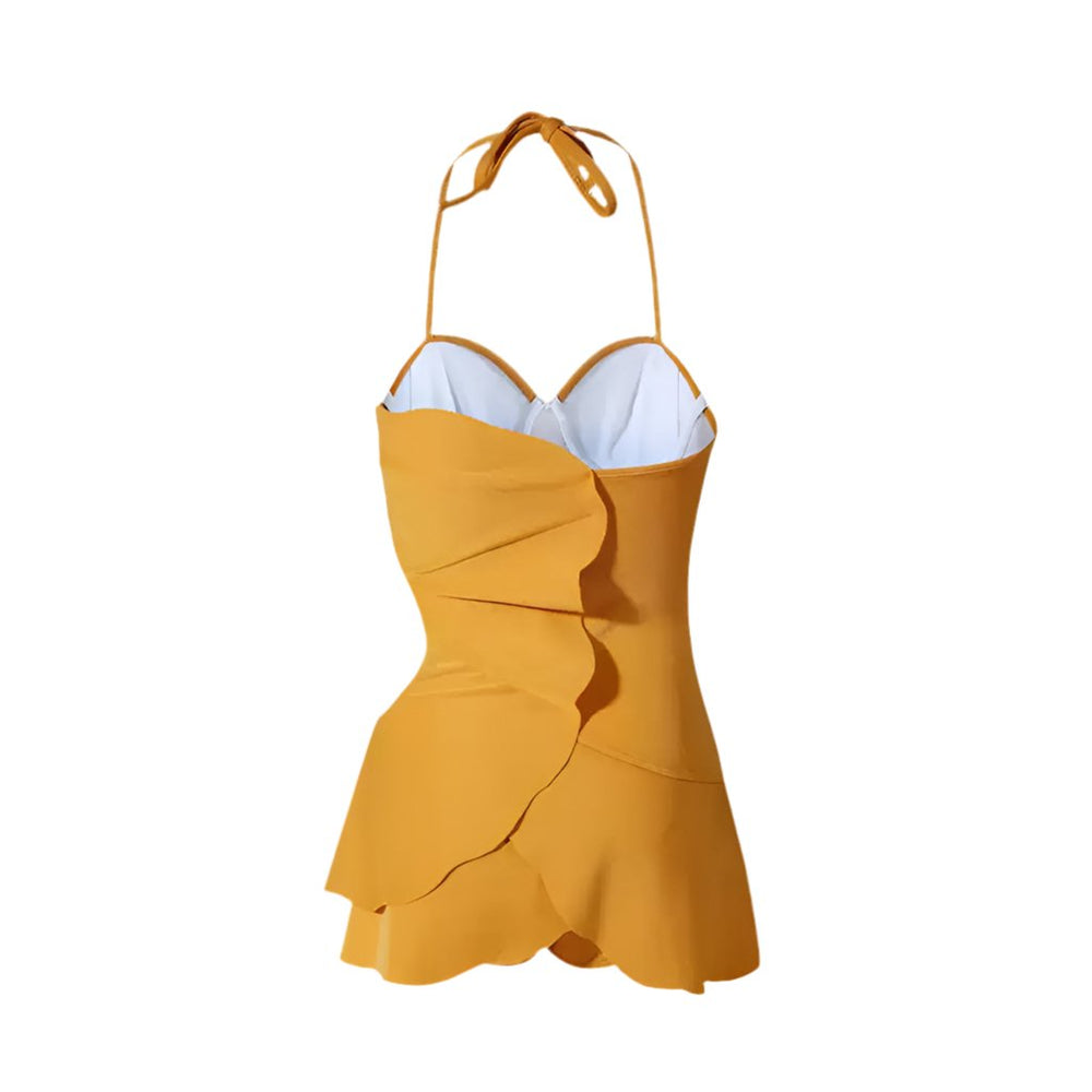 Floral Halter Cutout Swimsuit Set main image 1