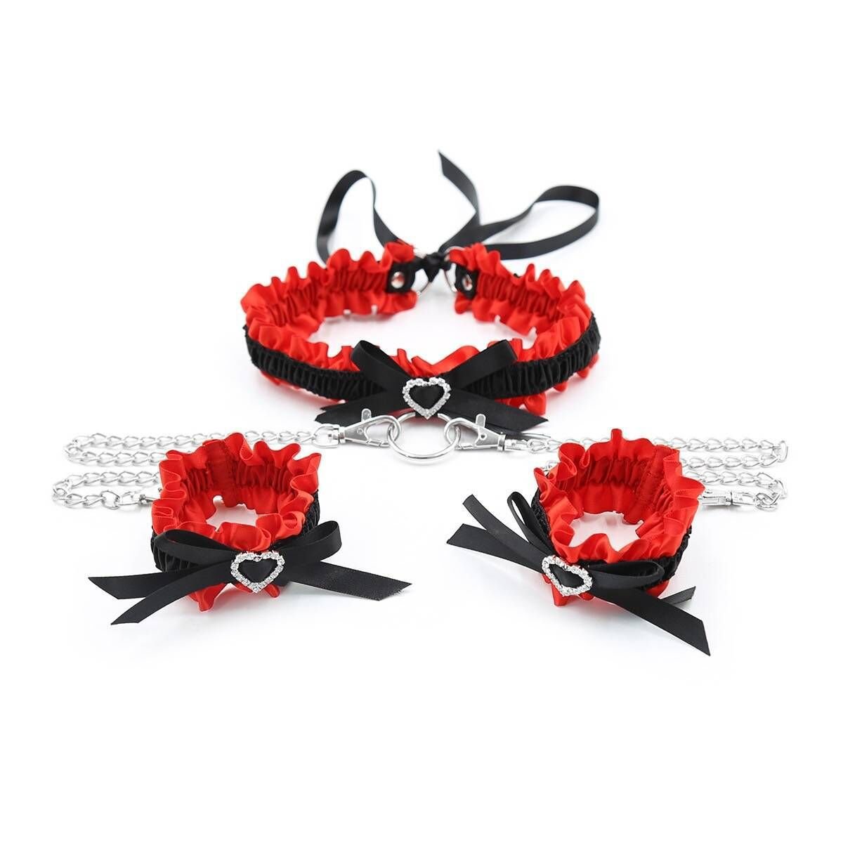 Heartbreaker in Silk Bondage - Inspired Choker & Handcuff Set - Sinderella