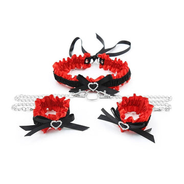 Heartbreaker in Silk Bondage - Inspired Choker & Handcuff Set - Sinderella