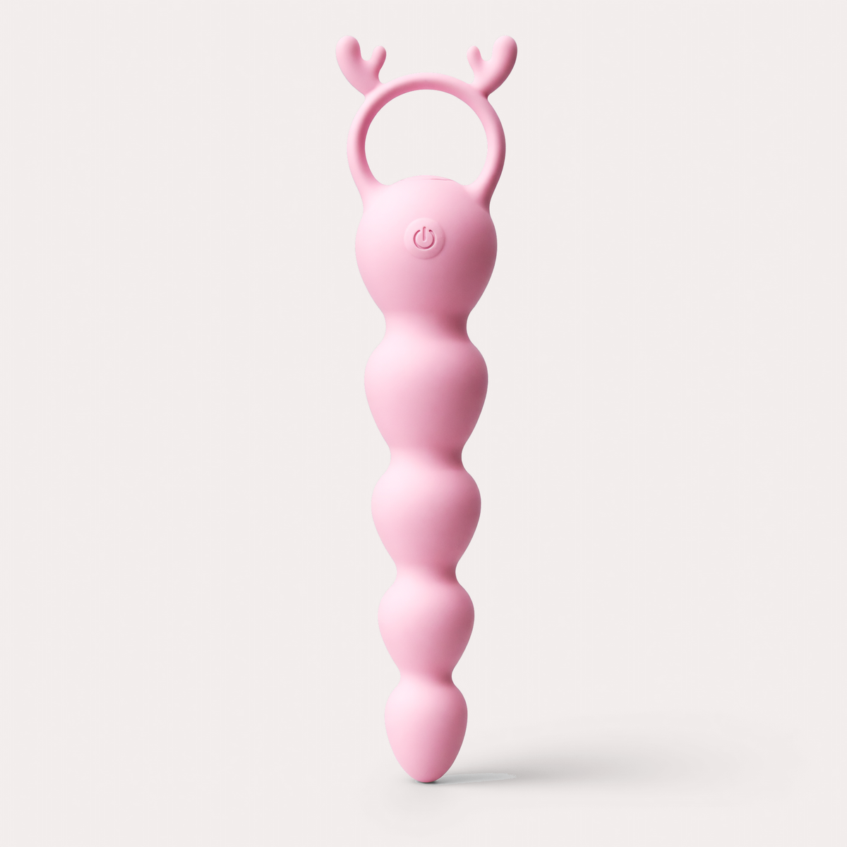 Hirni rechargeable beaded massager in pink, front view