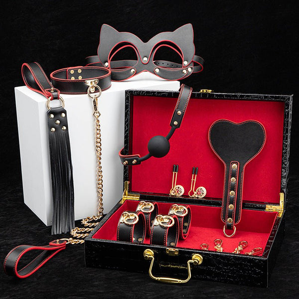 Luxury Black & Gold BDSM Fantasy Kit – 9 - Piece Set - Sinderella