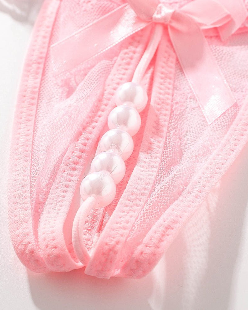 Maxine Pearl Embellished Panty Lingerie - Sinderella