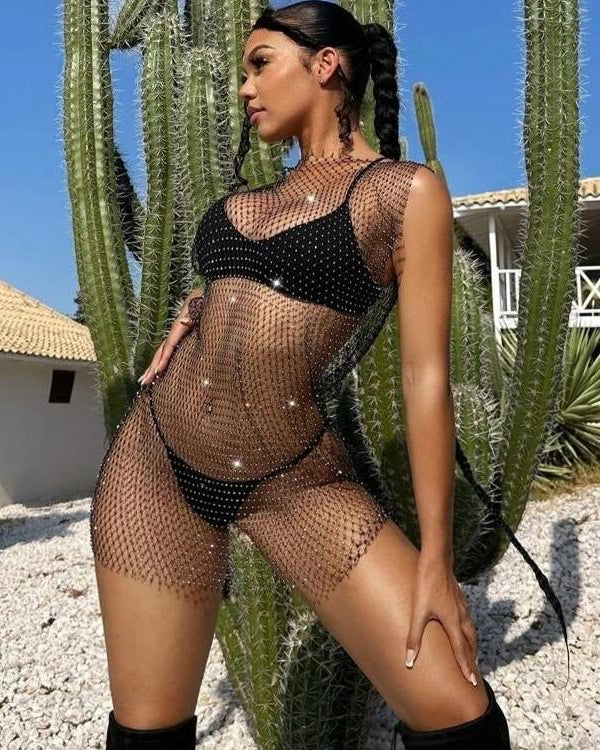 Naya Luxurious Embellished Bikini/ Lingerie Coverup - Sinderella