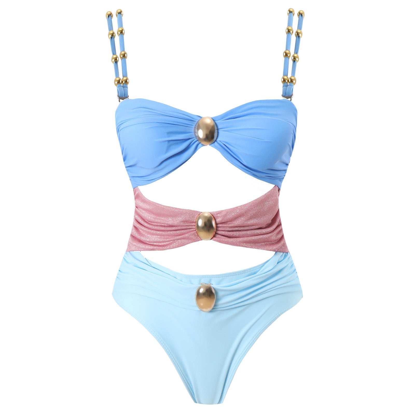 One Piece Cut Out Swimwear With Slimming Skirt By Sinderella - Sinderella