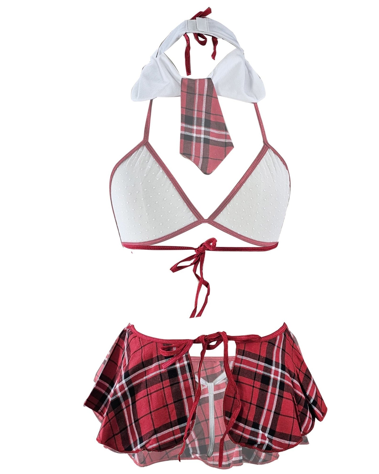 Playtime in Plaid Schoolgirl Lingerie - Sinderella