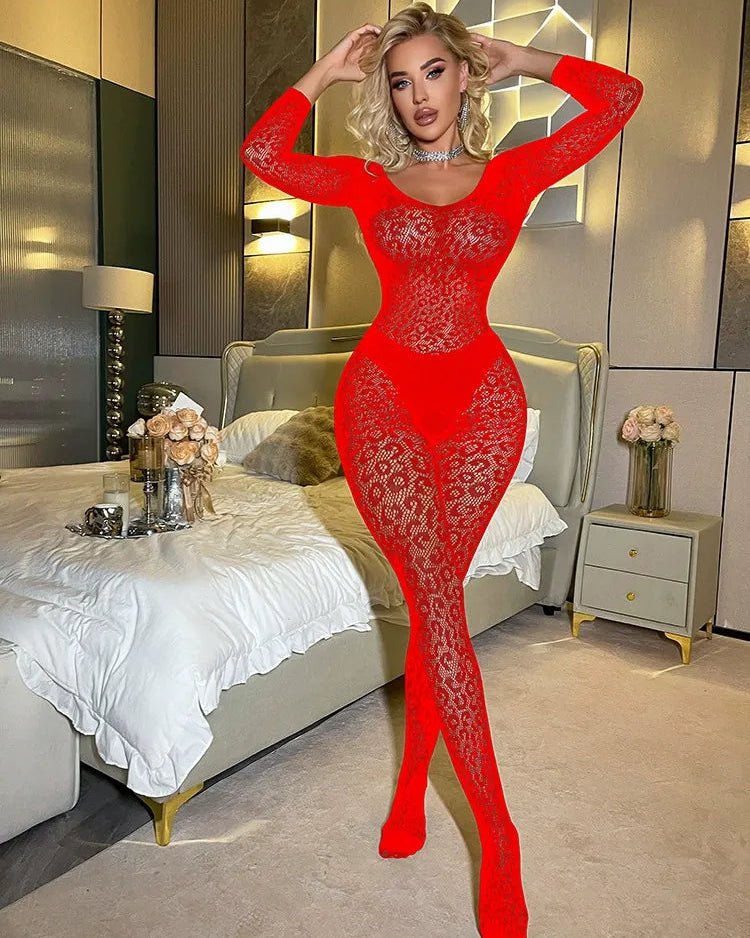 Predator in Prada Energy Leopard Lace Bodystocking - Sinderella