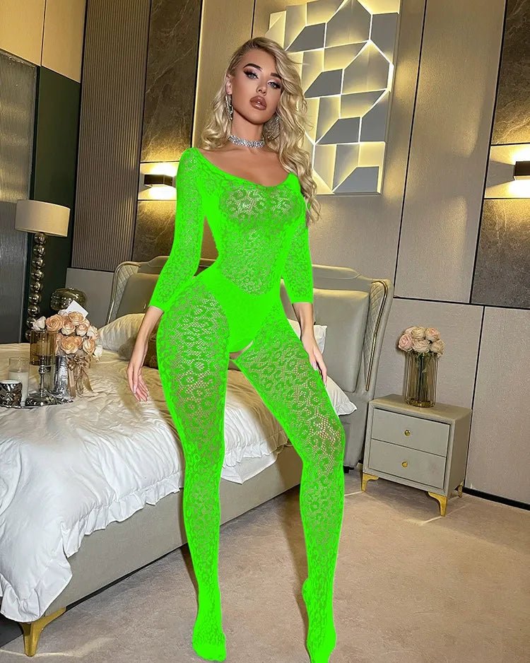 Predator in Prada Energy Leopard Lace Bodystocking - Sinderella