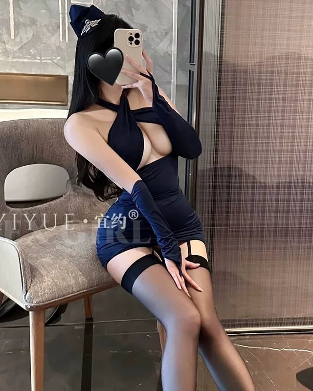 Private Appointment Only Cross - Halter Bodycon Lingerie - Sinderella