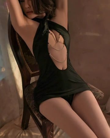 She Chooses, Always Plunge Chain Detail Lingerie - Sinderella