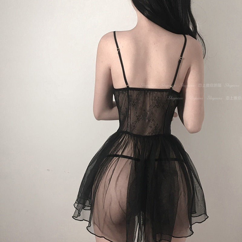 Snowflake Seduction Mesh Lingerie Set - Sinderella
