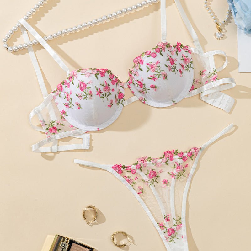 Soft Girl Bloom Floral Embroidered Lingerie - Sinderella