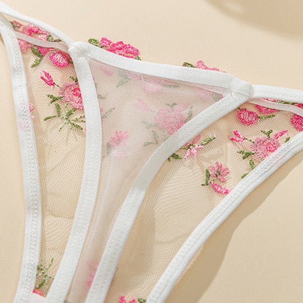 Phool — Two-Piece Floral Mesh Bra & Panty Set