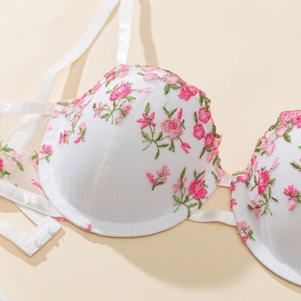 Soft Girl Bloom Floral Embroidered Lingerie - Sinderella