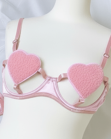 Softcore Fantasy Heart Satin Lingerie Set - Sinderella