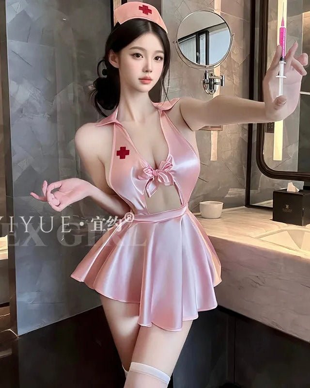 Give Him The Sweetest Check-Up – 3 Piece Set with Headpiece & Panty