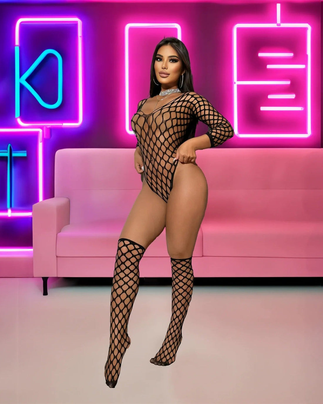 Toxic? No. Iconic Fishnet High - Cut Bodystocking - Sinderella