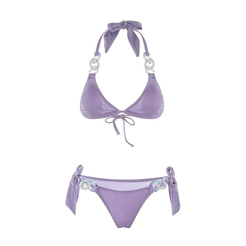 Two Piece Bikini Set With embellished Rings By Sinderella - Sinderella