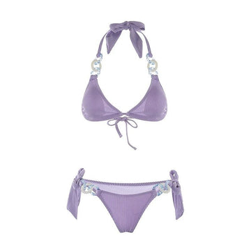 Two Piece Bikini Set With embellished Rings By Sinderella - Sinderella