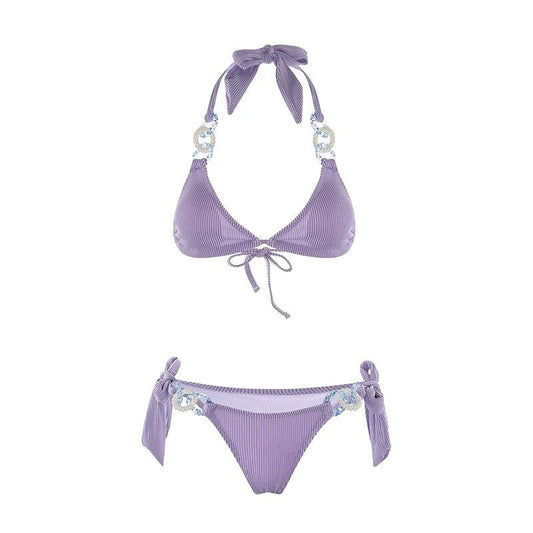 Two Piece Bikini Set With embellished Rings By Sinderella - Sinderella