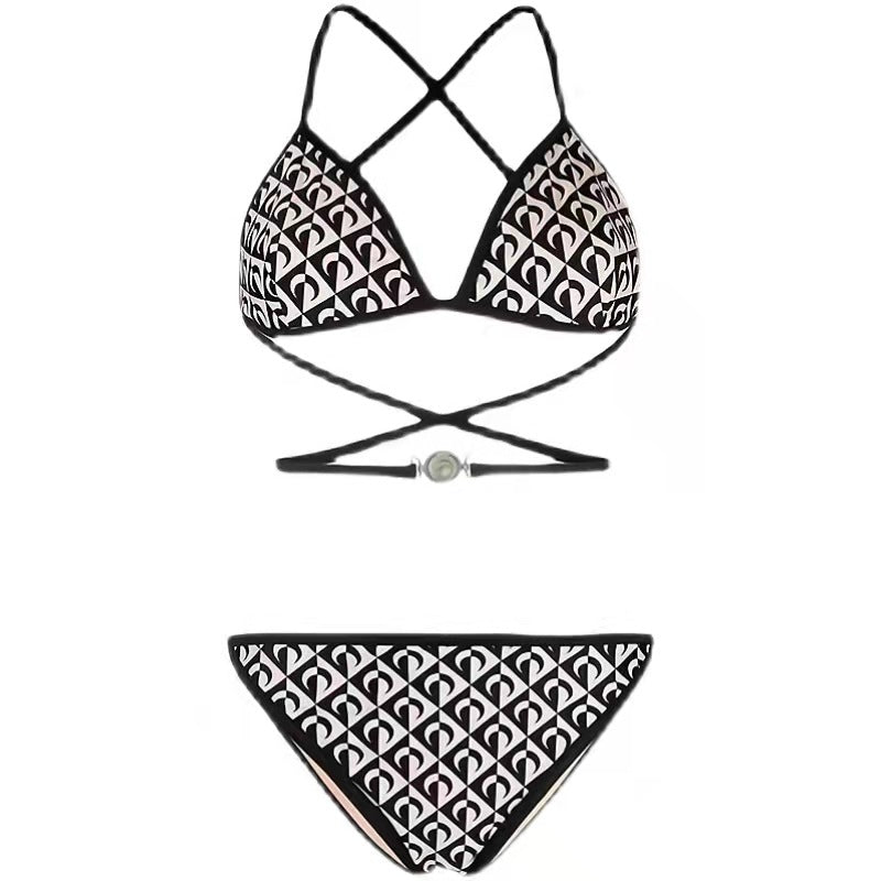 Two Piece Bikini With Waist Tie By Sinderella - Sinderella