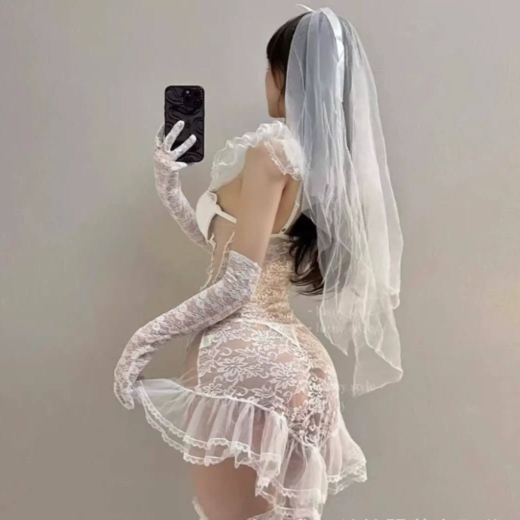 Vow Me Now Lace Corset Lingerie Set - Sinderella
