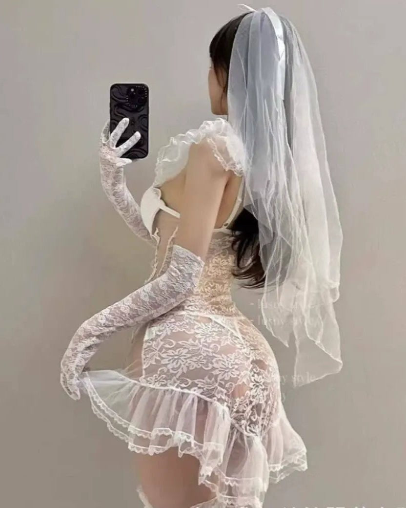 Vow Me Now Lace Corset Lingerie Set - Sinderella