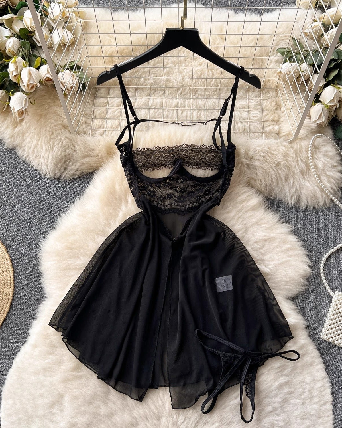 Amber Negligee Babydoll Lingerie Set - Sinderella