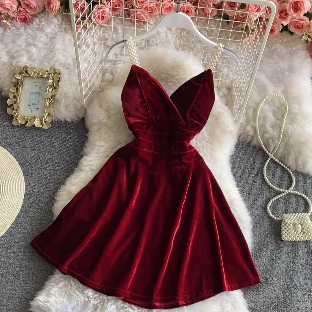 Arabella Velvet Skater Dress - Sinderella