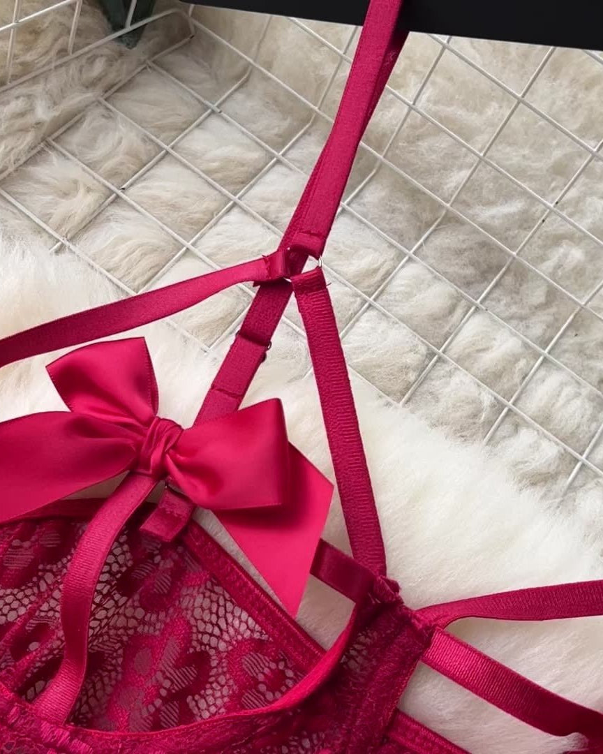 Rimjhim — Lace Teddy with Belt and Garters