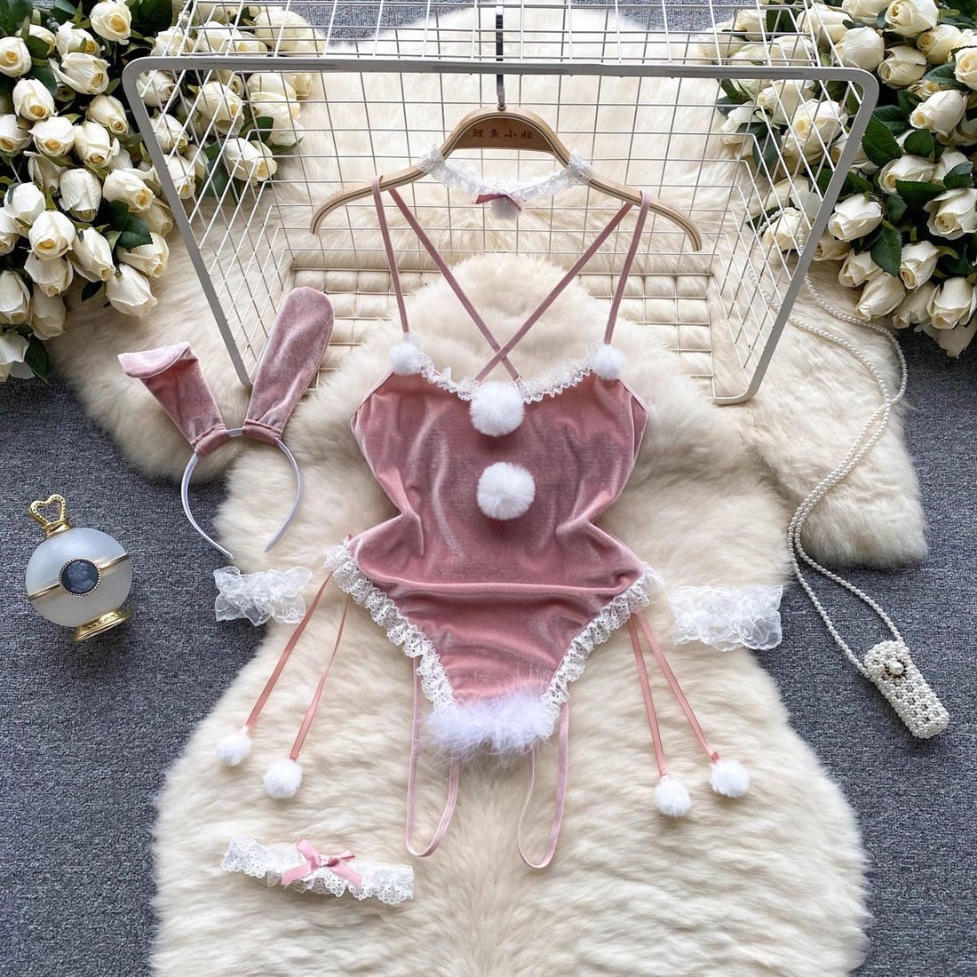 Cheery Velvet Lingerie Set - Sinderella