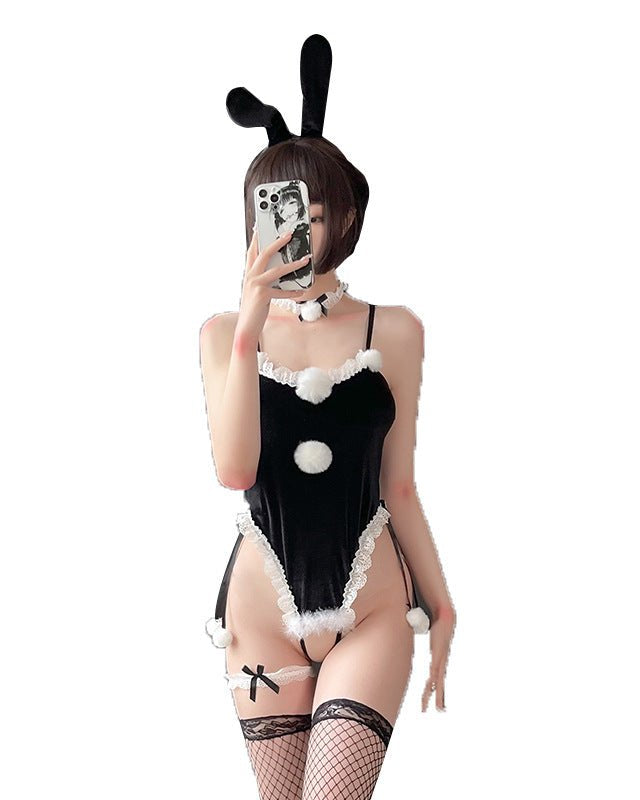 Cheery Velvet Babydoll Lingerie Set - Sinderella