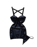 Dark Devotion Leather Lingerie Set  Sinderella