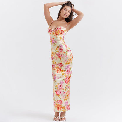 Denver Square Collar Ankle Length Floral Dress - Sinderella