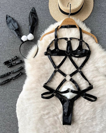 Elise Strappy Harness Lingerie Set - Sinderella