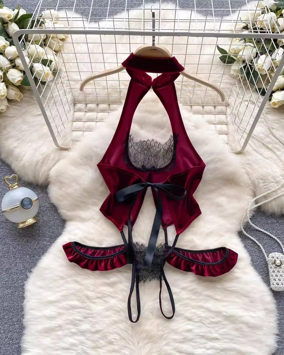 Emerald Velvet Babydoll Lingerie - Sinderella