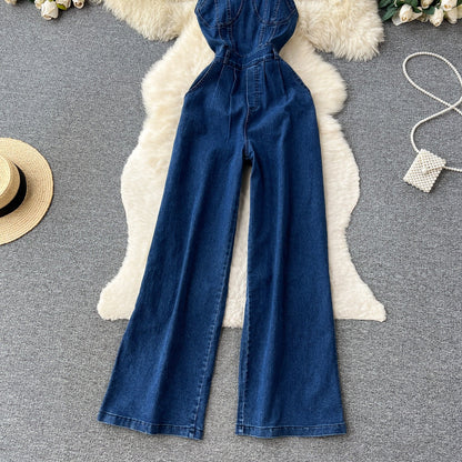 Emerie Denim Wide Bottom Jumpsuit - Sinderella