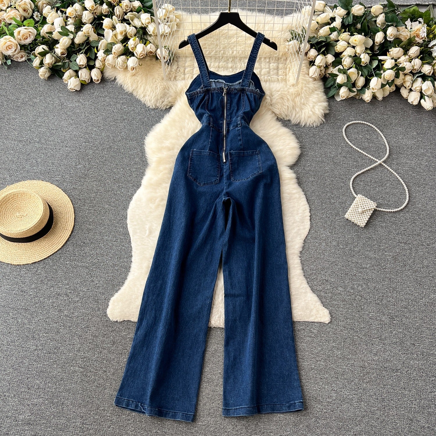 Emerie Denim Wide Bottom Jumpsuit - Sinderella