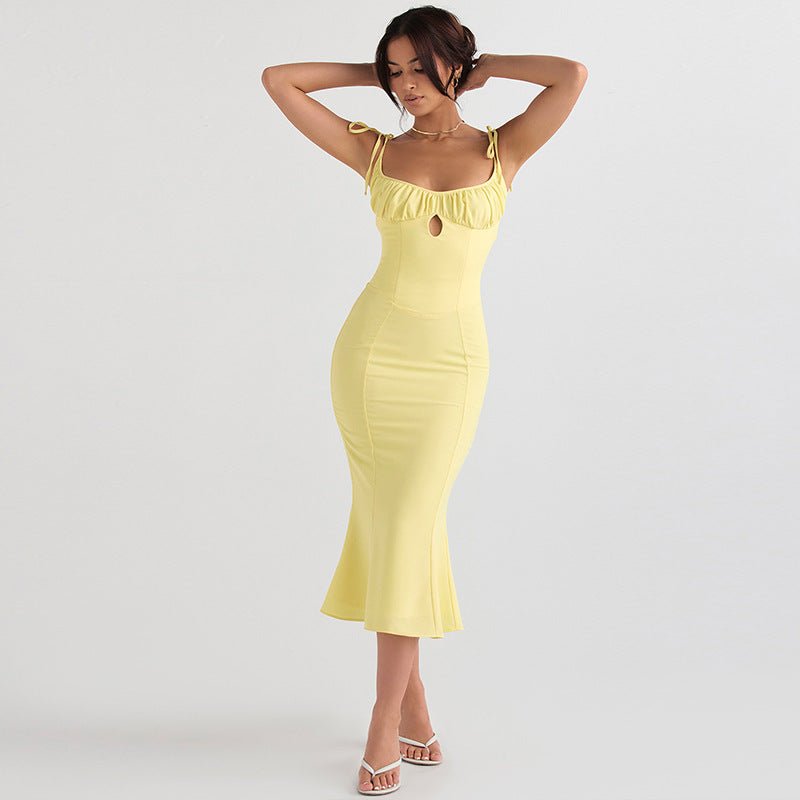 Jazmine Square Collar Bodycon FIshtail Dress - Sinderella