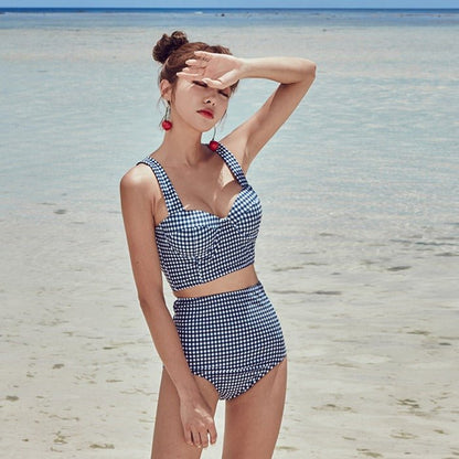 Jrem Two Piece Padded Plaid Swimsuit - Sinderella