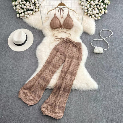 Katie Two Piece Crochet Beach Set - Sinderella