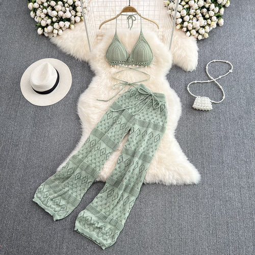 Katie Two Piece Crochet Beach Set - Sinderella