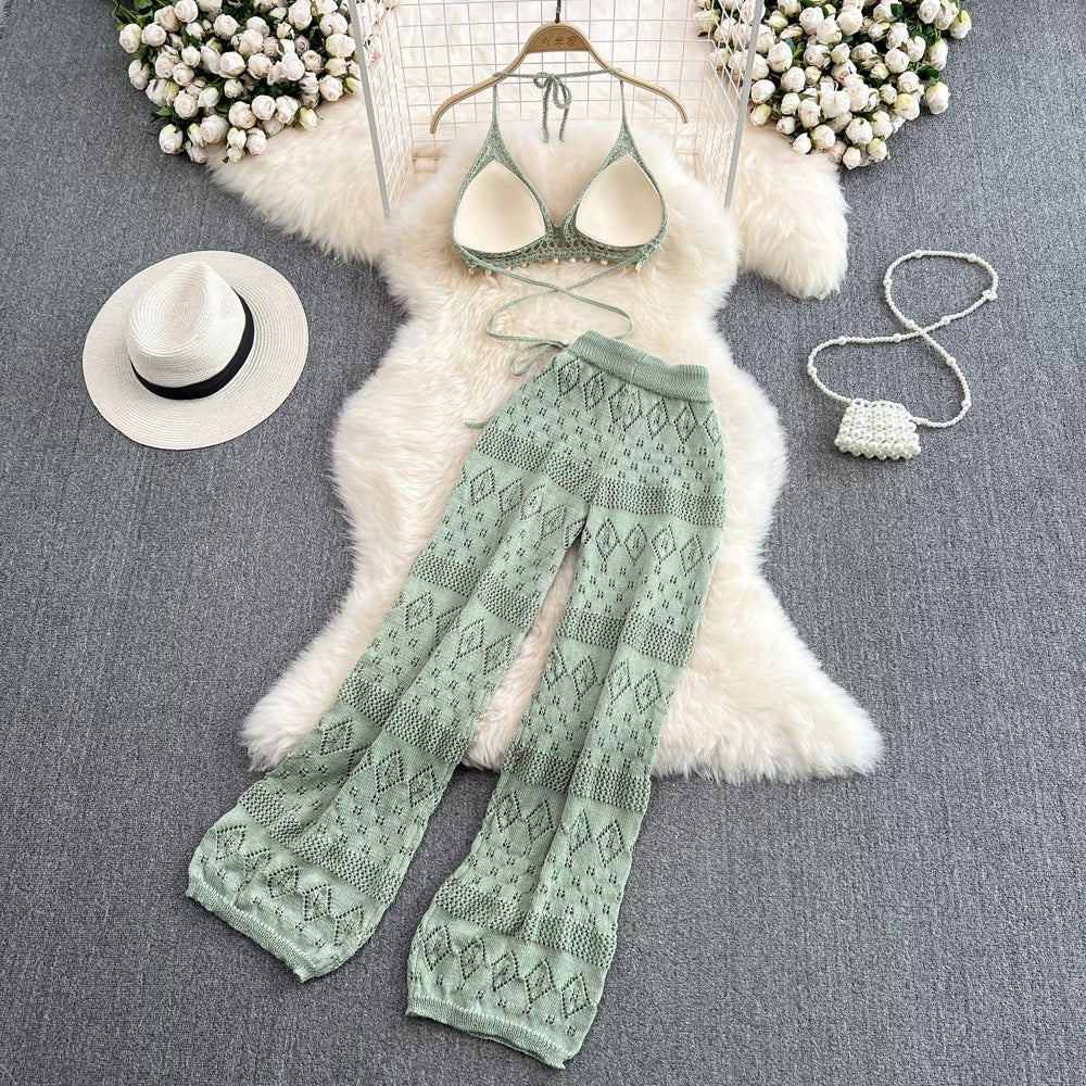 Katie Two Piece Crochet Beach Set - Sinderella