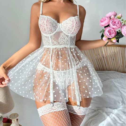 Leah Two Piece Babydoll Lingerie Set - Sinderella