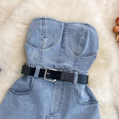 Lily Tube Denim Jumpsuit - Sinderella