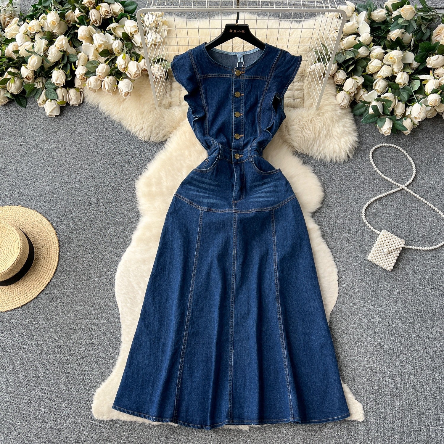 Denim Dresses - Blue & Black Jean Overall Dresses for Women – Rosedress