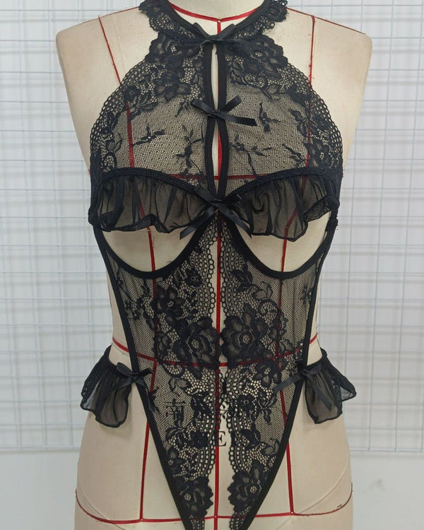 Maleah Lace Sheer Babydoll Plus Size Lingerie - Sinderella