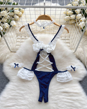 Nayeli One Piece Criss Cross Cute Lingerie - Sinderella